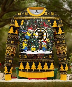 Boston Bruins Minion Christmas Ugly Sweater