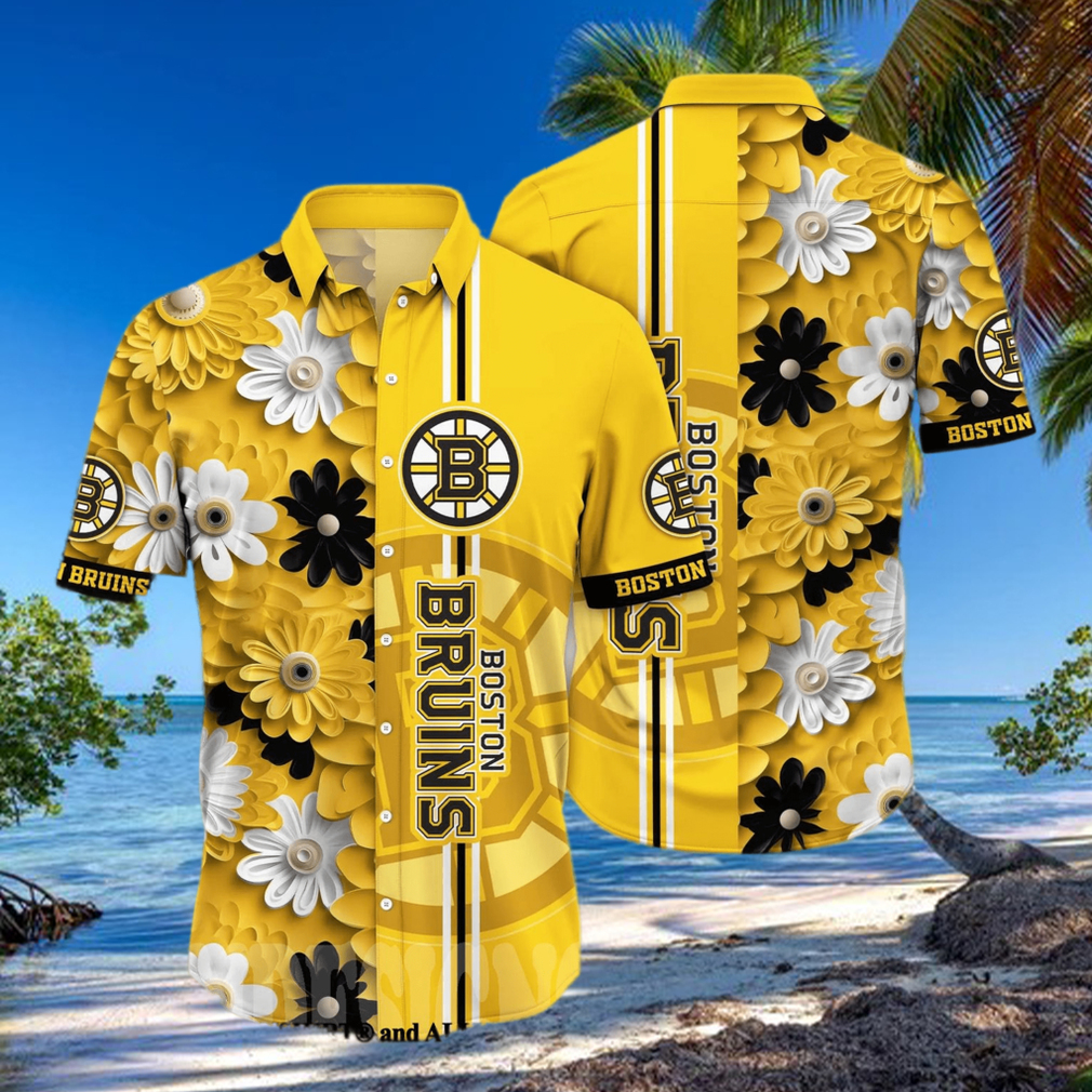 Boston Bruins NHL Floral Full Printed Classic Hawaiian Shirt Boston Bruins NHL Floral Full Printed Classic Hawaiian Shirt