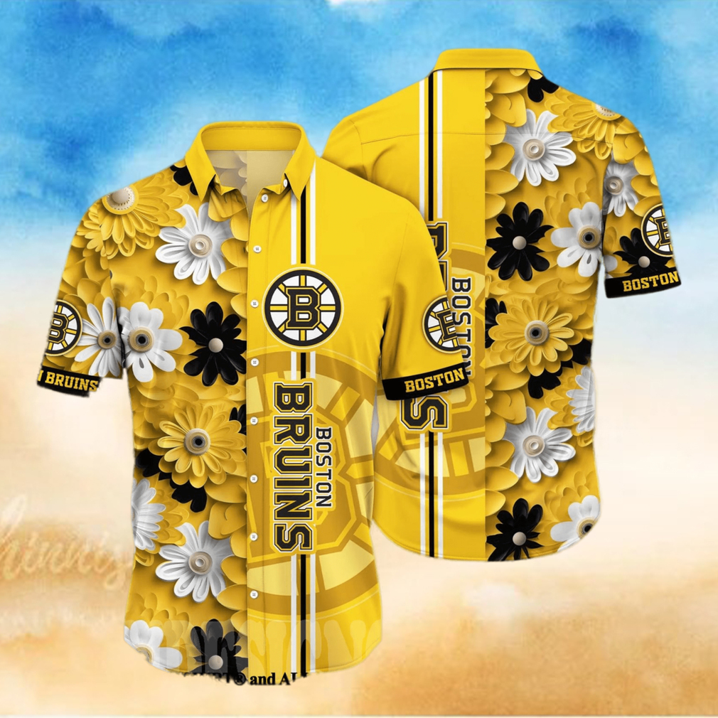 Boston Bruins NHL Floral Full Printed Classic Hawaiian Shirt Boston Bruins NHL Floral Full Printed Classic Hawaiian Shirt