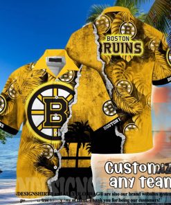 Boston Bruins NHL Floral Unisex All Over Print Hawaiian Shirt