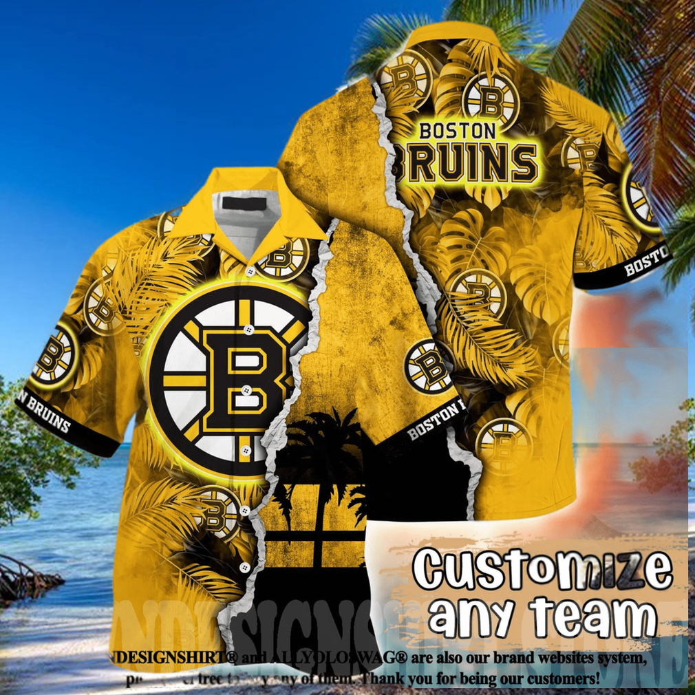 Boston Bruins NHL Floral Unisex All Over Print Hawaiian Shirt Boston Bruins NHL Floral Unisex All Over Print Hawaiian Shirt