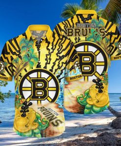 Boston Bruins NHL Flower 3D All Over Print Hawaiian Shirt