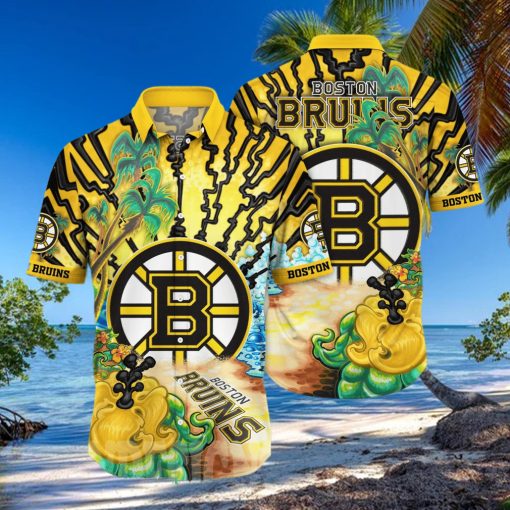 Boston Bruins NHL Flower 3D All Over Print Hawaiian Shirt