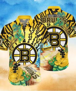 Boston Bruins NHL Flower 3D All Over Print Hawaiian Shirt