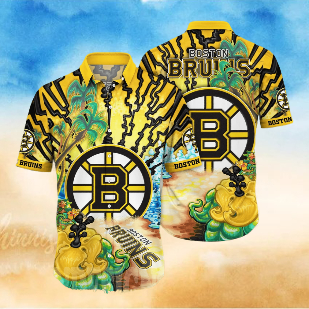 Boston Bruins NHL Flower 3D All Over Print Hawaiian Shirt Boston Bruins NHL Flower 3D All Over Print Hawaiian Shirt