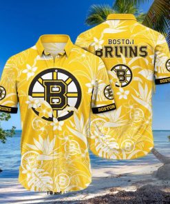 Boston Bruins NHL Flower 3D Full Print Hawaiian Shirt