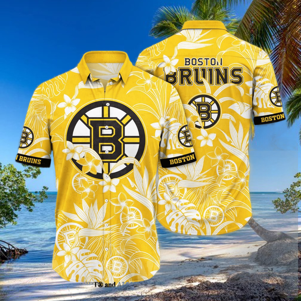 Boston Bruins NHL Flower 3D Full Print Hawaiian Shirt Boston Bruins NHL Flower 3D Full Print Hawaiian Shirt