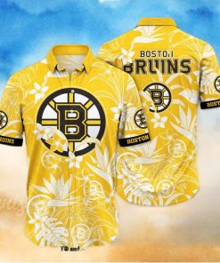 Boston Bruins NHL Flower 3D Full Print Hawaiian Shirt