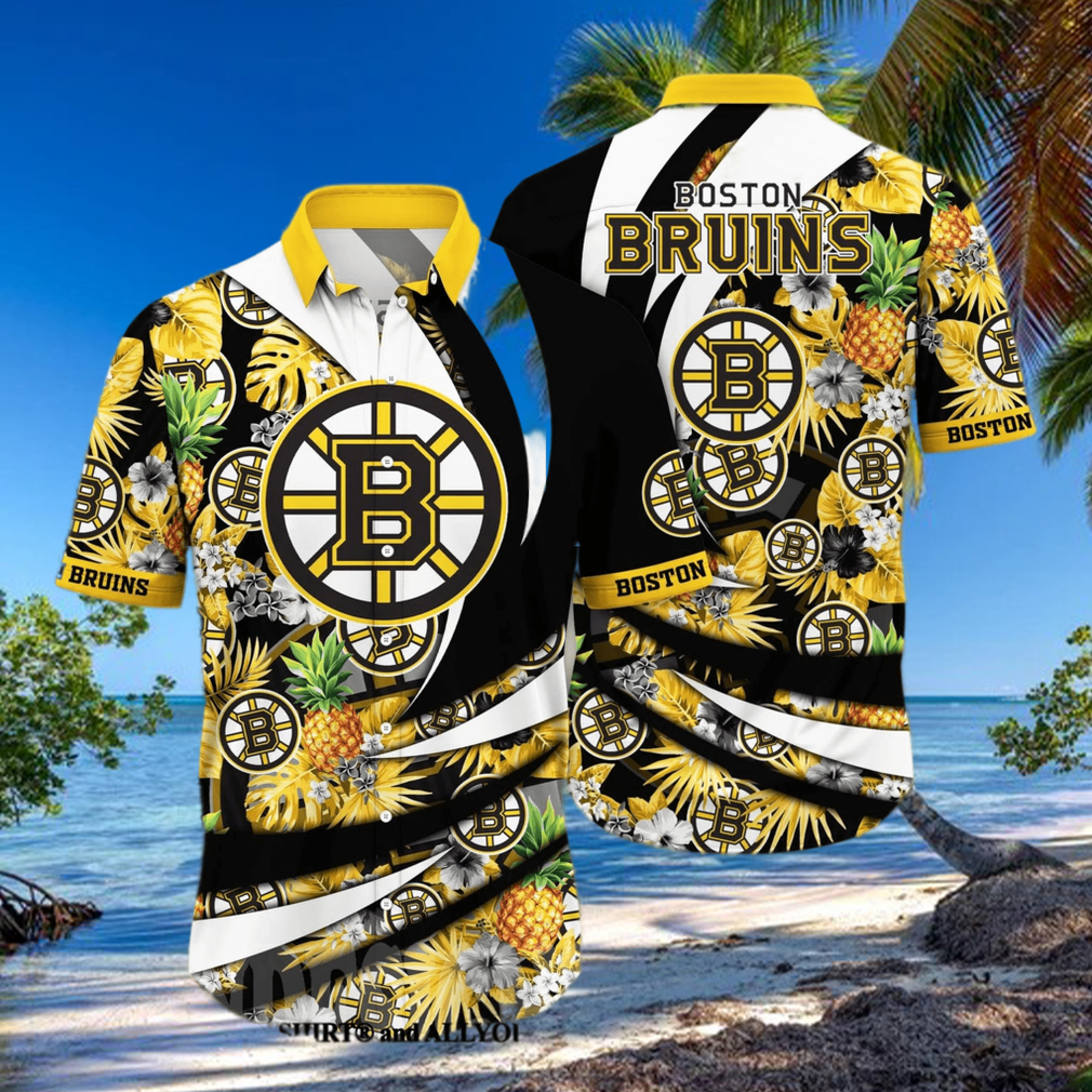Boston Bruins NHL Flower Classic Full Print Hawaiian Shirt Boston Bruins NHL Flower Classic Full Print Hawaiian Shirt