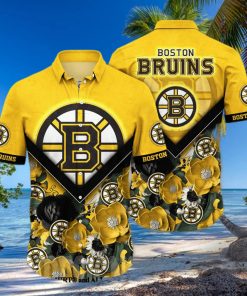 Boston Bruins NHL Flower Full Print Classic Hawaiian Shirt