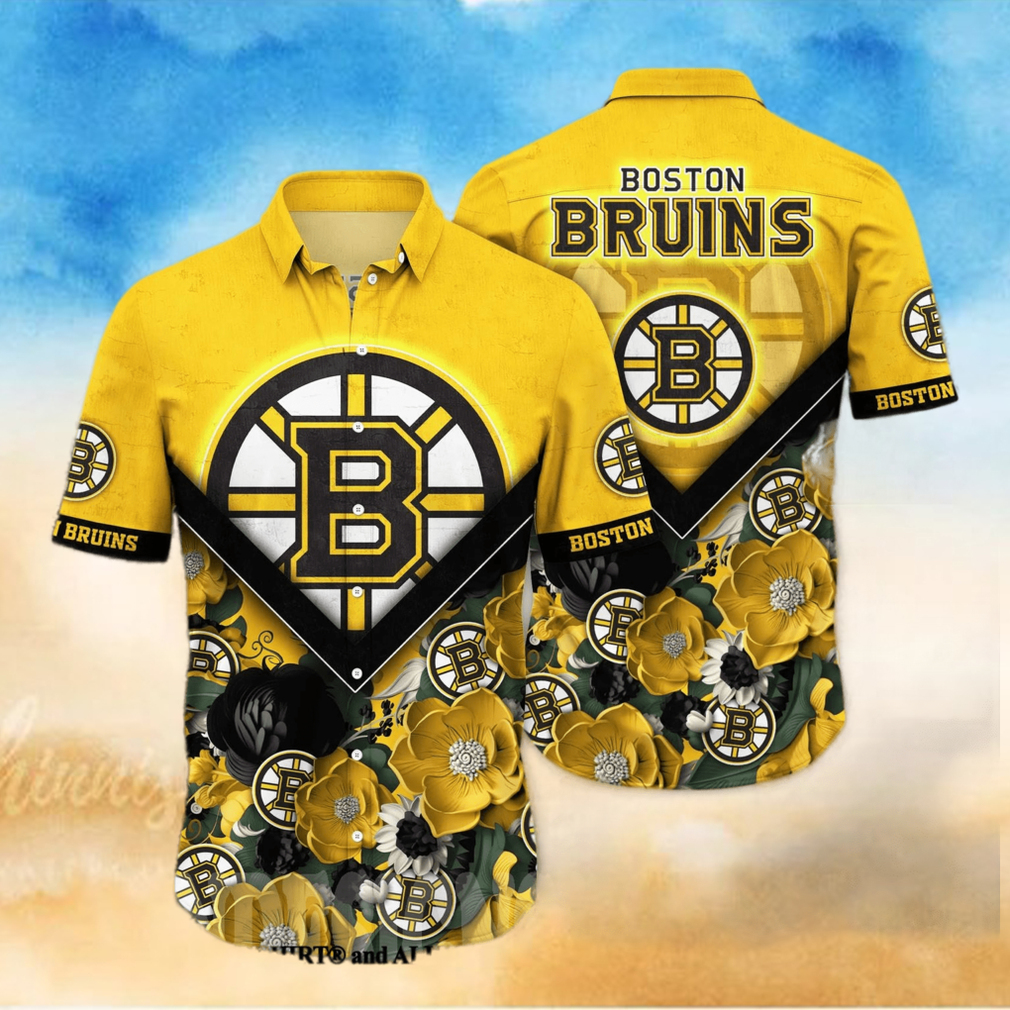 Boston Bruins NHL Flower Full Print Classic Hawaiian Shirt Boston Bruins NHL Flower Full Print Classic Hawaiian Shirt