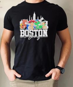 Boston Bruins New England Patriots Boston Red Sox and Boston Celtics Boston Strong Skylines sport shirt