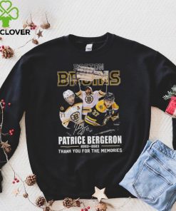 Boston Bruins Patrice Bergeron 2003 2023 thank you for the memories signature shirt