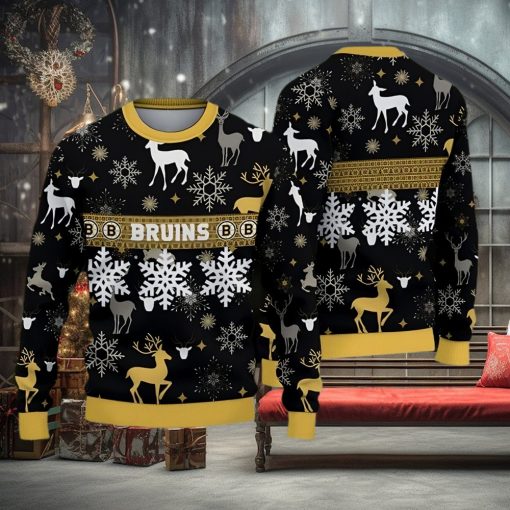 Boston Bruins Pattern Ugly Christmas Sweater Gift
