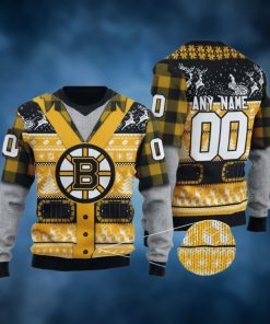 Boston Bruins Personalized Ugly Christmas Sweater