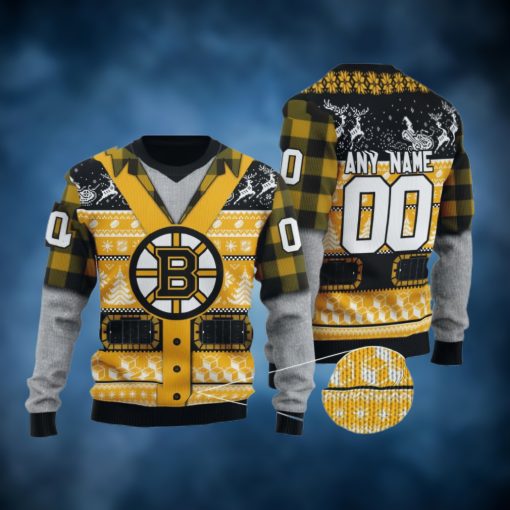 Boston Bruins Personalized Ugly Christmas Sweater