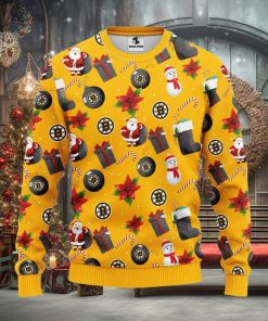 Boston Bruins Santa Claus Snowman Xmas Ugly Christmas Sweater Best Christmas Gift Ideas
