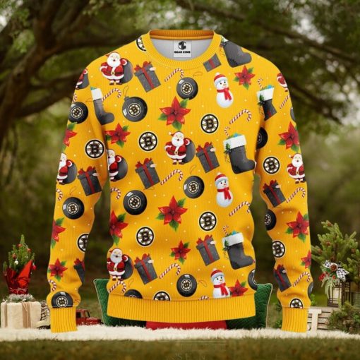 Boston Bruins Santa Claus Snowman Xmas Ugly Christmas Sweater Best Christmas Gift Ideas