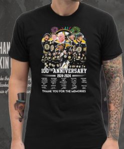 Boston Bruins Team 100th Anniversary 1999 2024 Thank You For The Memories Signatures Shirt