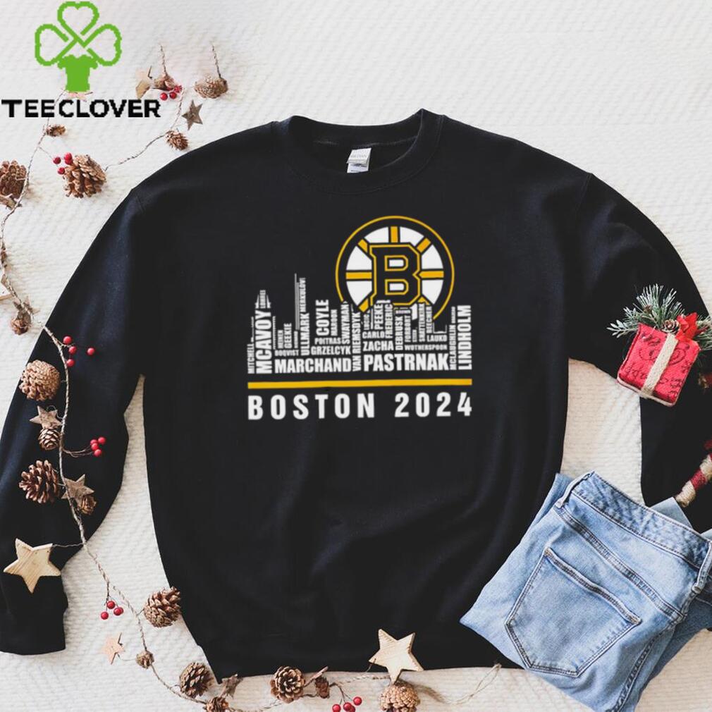 Boston Bruins ice hockey names player skyline logo 2024 shirt Boston Bruins ice hockey names player skyline logo 2024 shirt