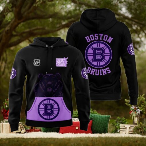 Boston Bruins x Hockey Fights Cancer 2024 Hoodie1