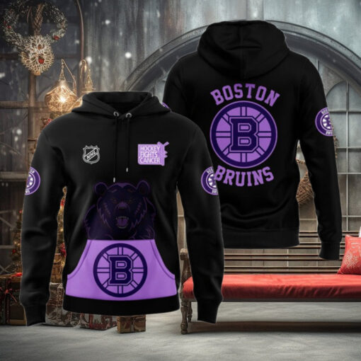 Boston Bruins x Hockey Fights Cancer 2024 Hoodie1