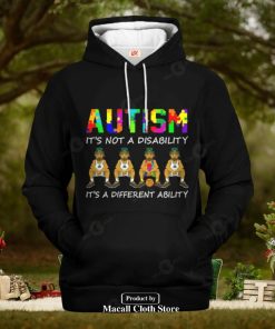 Boston Celtics Autism Its Not A Disability It A Different Ability Jogger Hoodie Sweatshirt 3D