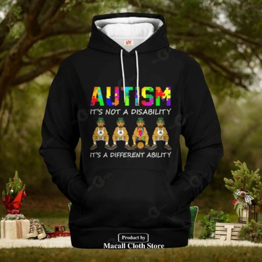 Boston Celtics Autism Its Not A Disability It A Different Ability Jogger Hoodie Sweathoodie, sweater, longsleeve, shirt v-neck, t-shirt 3D