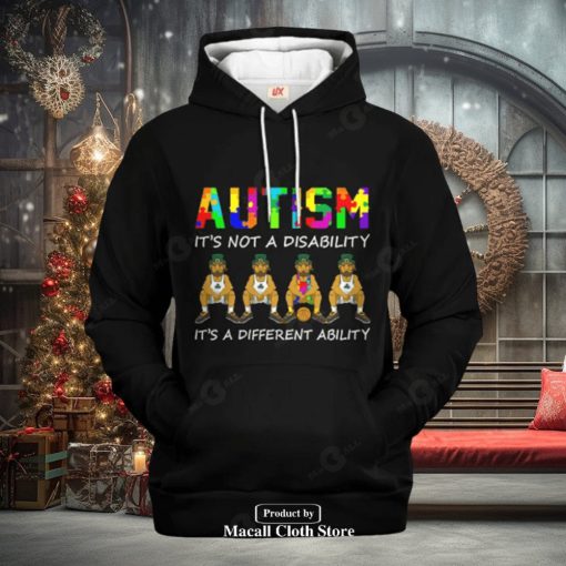 Boston Celtics Autism Its Not A Disability It A Different Ability Jogger Hoodie Sweathoodie, sweater, longsleeve, shirt v-neck, t-shirt 3D