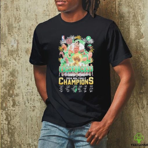 Boston Celtics Basketball 2024 NBA Finals Champions Signatures T Shirt