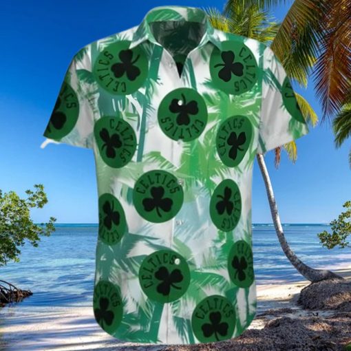 Boston Celtics Beach Coconut Tree Pattern Hawaiian Shirt
