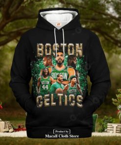 Boston Celtics Black Style V3 Jogger Hoodie Sweatshirt 3D