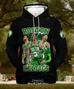 Boston Celtics Champions Black Signatures Jogger Design Hoodie Sweatshirt 3D