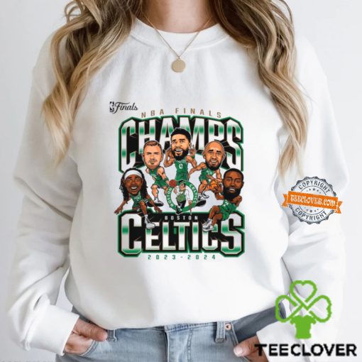 Boston Celtics Fanatics 2024 NBA Finals Champions Pull Up Jumper Caricature T Shirt