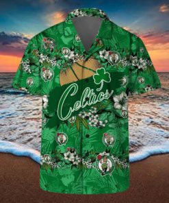 Boston Celtics Flower Pattern Tem Logo Combo Hawaiian Shirt And Shorts