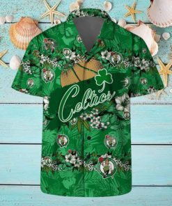 Boston Celtics Flower Pattern Tem Logo Combo Hawaiian Shirt And Shorts