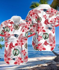 Boston Celtics Funny Hawaiian Shirt Tropical Flora Beach Lovers Gift