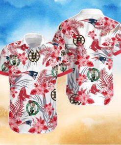 Boston Celtics Funny Hawaiian Shirt Tropical Flora Beach Lovers Gift