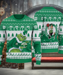 Boston Celtics Grinch Christmas Ugly Sweater