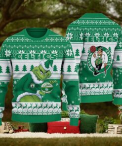 Boston Celtics Grinch Christmas Ugly Sweater
