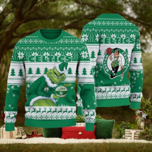 Boston Celtics Grinch Christmas Ugly Sweater
