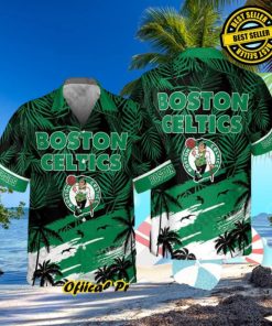 Boston Celtics Hawaiian Shirt Palm Leaves Pattern Beach Gift For Friend