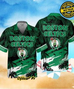 Boston Celtics Hawaiian Shirt Palm Leaves Pattern Beach Gift For Friend