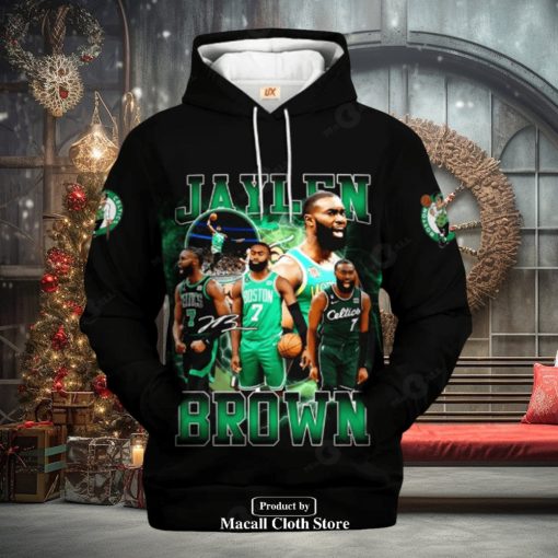 Boston Celtics Jaylen Brown Black Design Signatures Jogger Hoodie Sweathoodie, sweater, longsleeve, shirt v-neck, t-shirt 3D