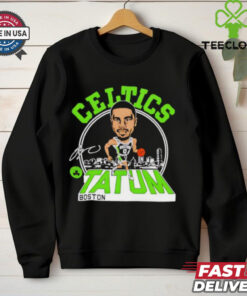 Boston Celtics Jayson Tatum signature caricature skyline shirt