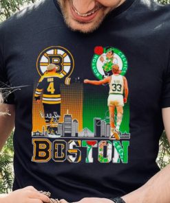 Boston Celtics Larry Bird Boston Bruins Bobby orr the legends proud fan skyline hoodie, sweater, longsleeve, shirt v-neck, t-shirt