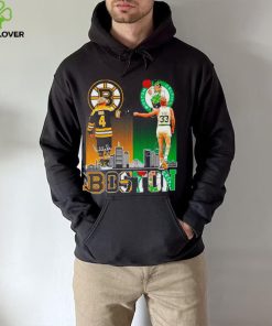 Boston Celtics Larry Bird Boston Bruins Bobby orr the legends proud fan skyline hoodie, sweater, longsleeve, shirt v-neck, t-shirt