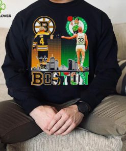 Boston Celtics Larry Bird Boston Bruins Bobby orr the legends proud fan skyline hoodie, sweater, longsleeve, shirt v-neck, t-shirt