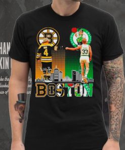 Boston Celtics Larry Bird Boston Bruins Bobby orr the legends proud fan skyline hoodie, sweater, longsleeve, shirt v-neck, t-shirt