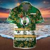 Boston Celtics Logo Pattern Vintage Aloha Hawaiian Shirts And Beach Shorts